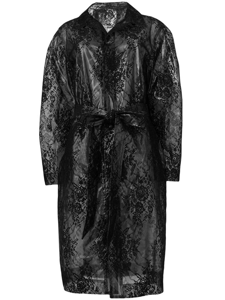 Christopher Kane Plastic Lace Mac Coat - Black