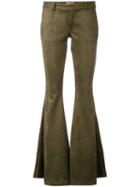 Flared Trousers - Women - Polyester/spandex/elastane - M, Green, Polyester/spandex/elastane, One Teaspoon
