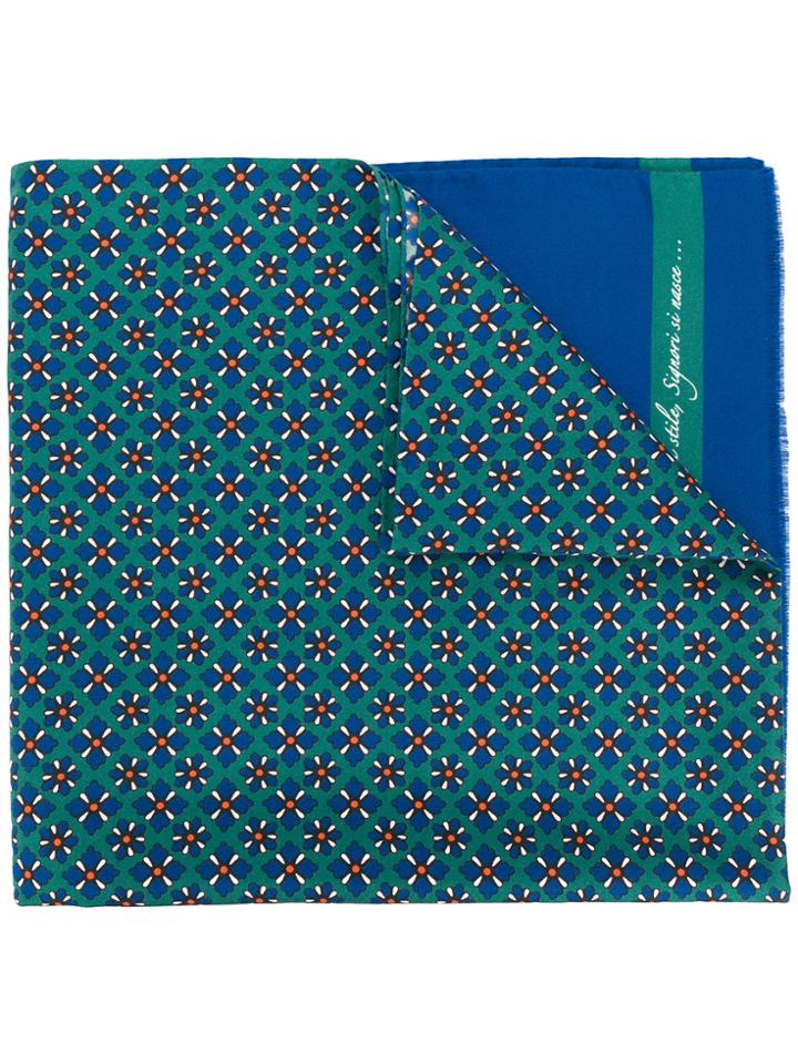 Fefè Printed Flower Scarf - Green