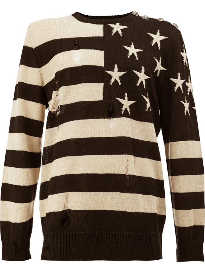 Balmain Stars And Stripes Jumper - Nude & Neutrals