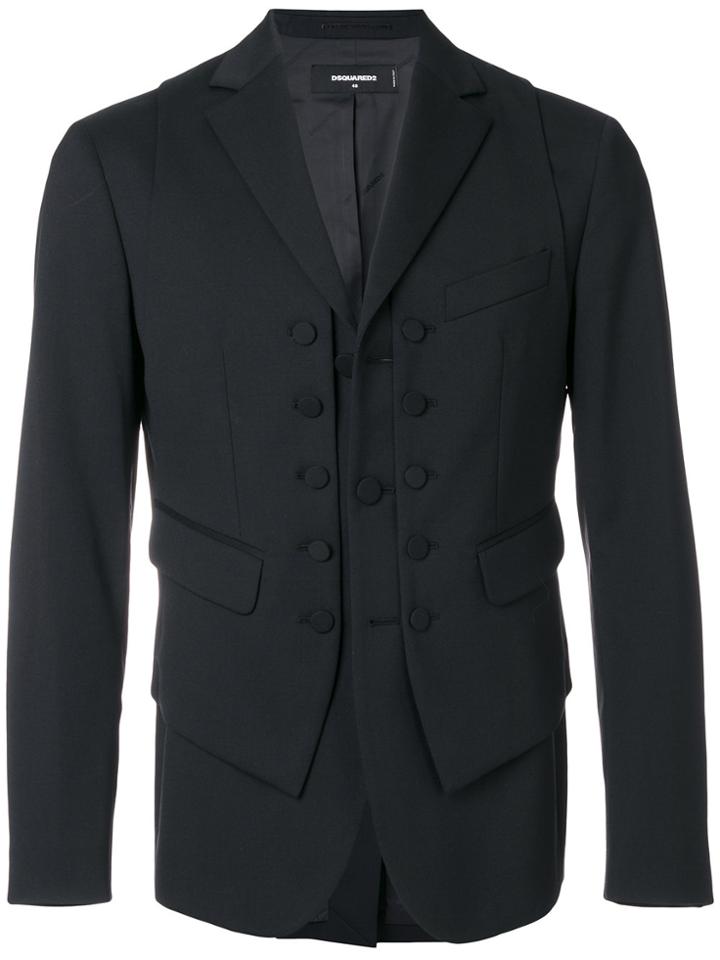 Dsquared2 Waistcoat Layer Blazer - Black