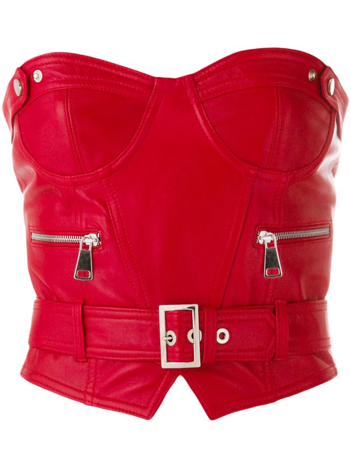 Manokhi Belted Bustier Top - Red