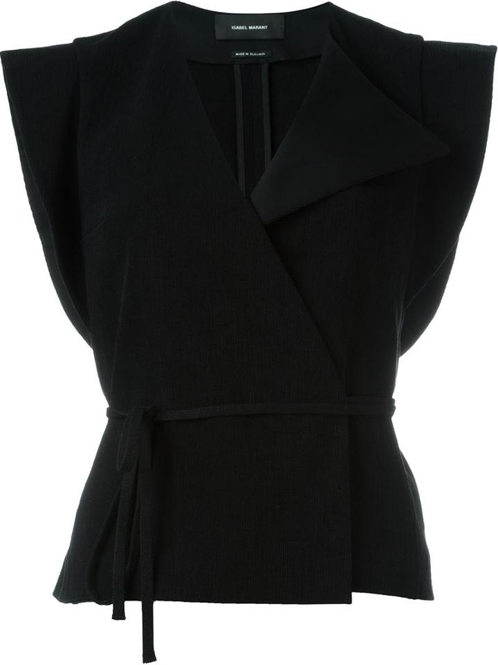 Isabel Marant Sleeveless Jacket, Women's, Size: 38, Black, Linen/flax/spandex/elastane/viscose/cotton
