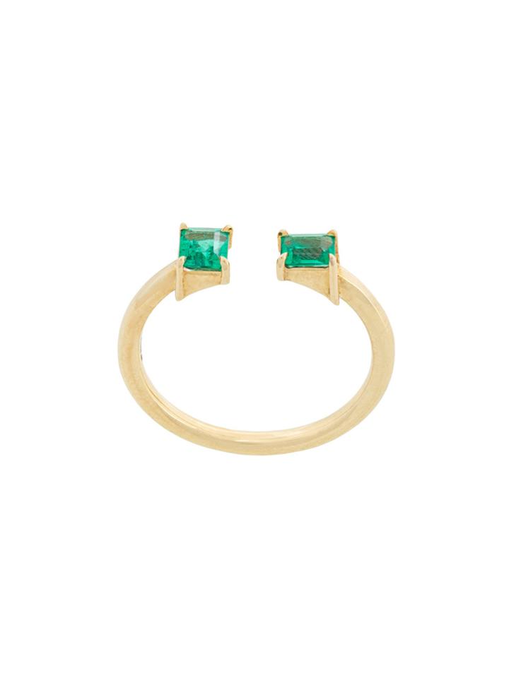 Jemma Wynne Open Stack Ring - Green