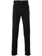 Saint Laurent Embroidered Slim Fit Jeans, Men's, Size: 33, Black, Cotton/spandex/elastane