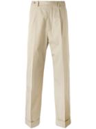 Maison Margiela Straight Leg Turn Up Trousers, Men's, Size: 52, Nude/neutrals, Cotton