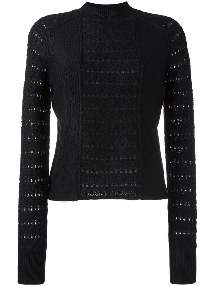 Sonia By Sonia Rykiel Perforated Jumper, Women's, Size: Xl, Black, Acrylic/polyamide/spandex/elastane/wool