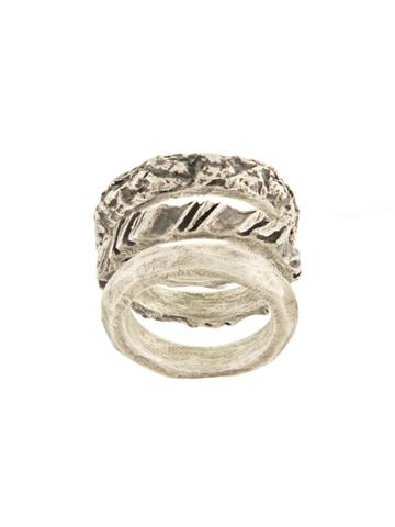 Holzpuppe Triple Embossed Ring - Metallic