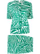 Yves Saint Laurent Vintage Zebra Pattern Set-up Suit - Green
