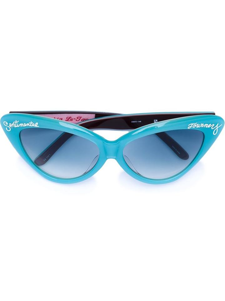 Linda Farrow Cat Eye Sunglasses, Women's, Blue, Acetate