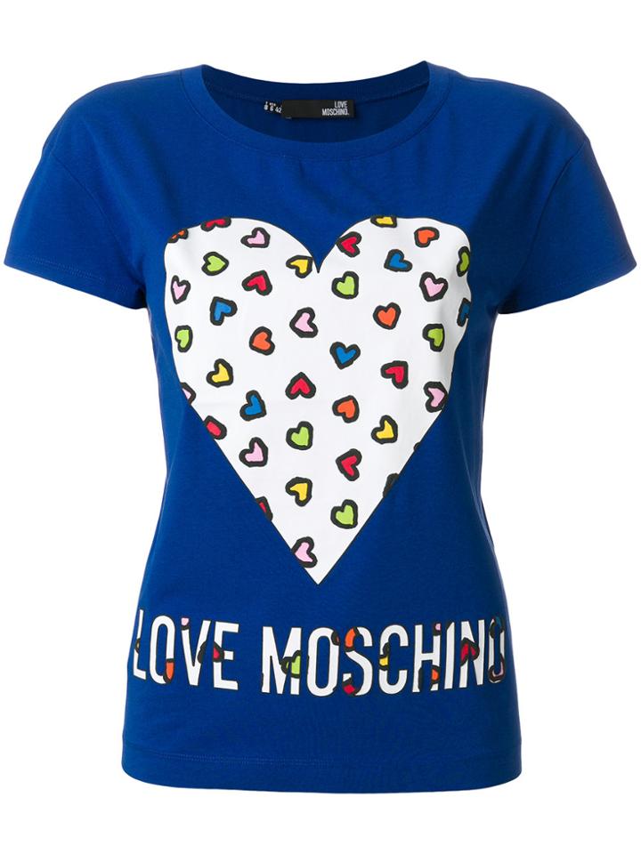 Love Moschino Heart Logo T-shirt - Blue