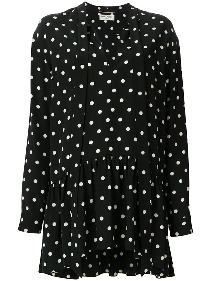 Saint Laurent Ruffle Trim Blouse - Black