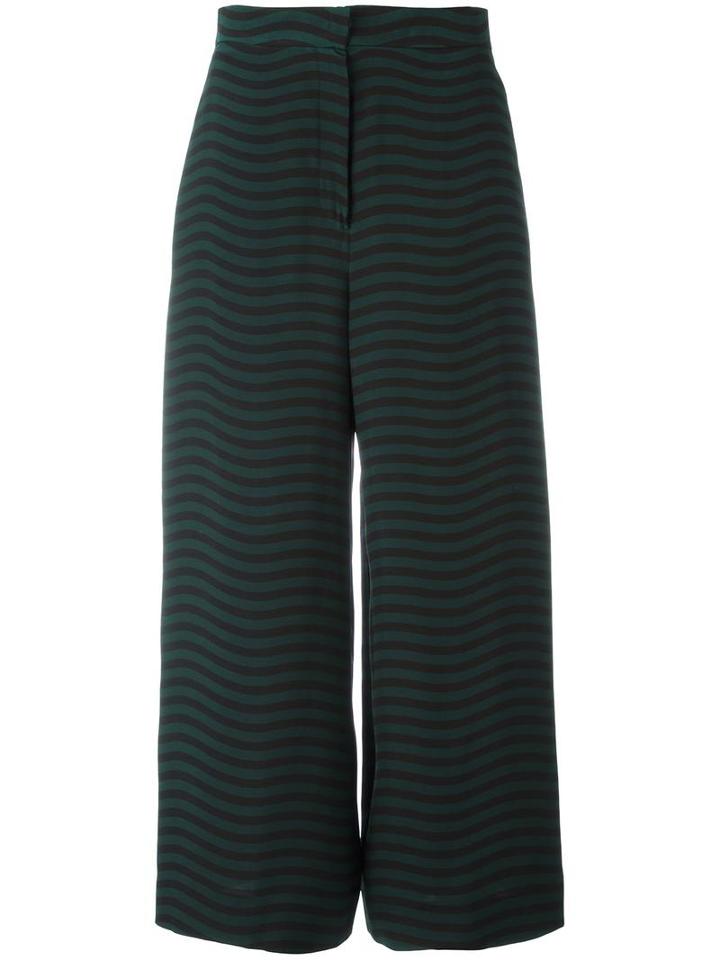 Fendi Wavy Print Culottes, Women's, Size: 42, Green, Silk