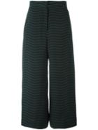 Fendi Wavy Print Culottes, Women's, Size: 42, Green, Silk