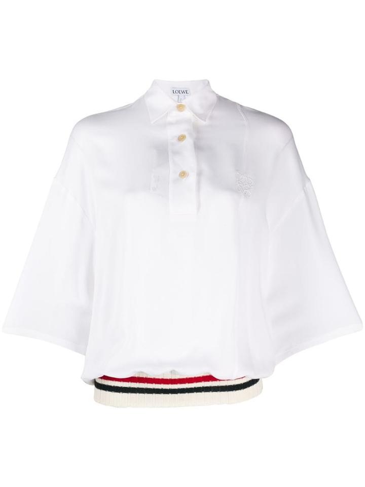 Loewe Knitted Trim Blouse - White