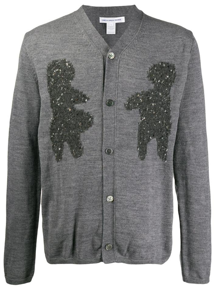 Comme Des Garçons Shirt Two-tone Contrast Cardigan - Grey