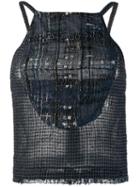 Chanel Pre-owned 2006's Knitted Checked Blouse - Blue