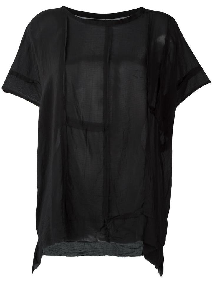 Atelier Suppan Chiffon Semi-sheer T-shirt, Women's, Size: 1, Black, Silk