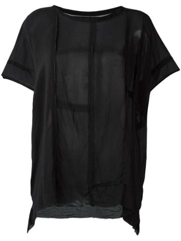 Atelier Suppan Chiffon Semi-sheer T-shirt, Women's, Size: 1, Black, Silk