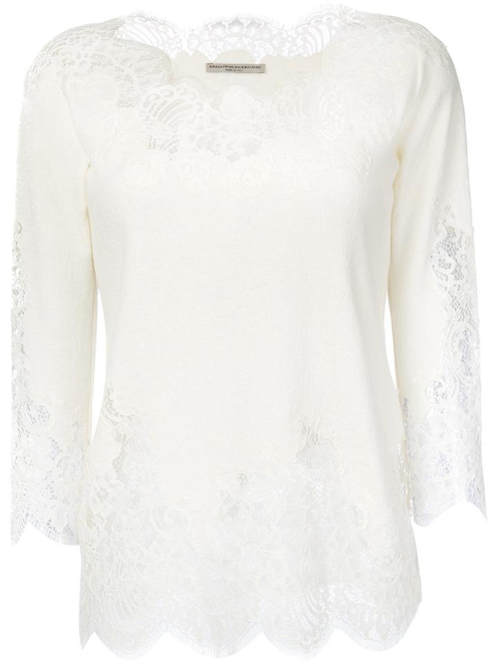 Ermanno Scervino Lace Insert Blouse - White