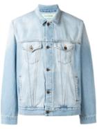 Off-white Denim Jacket, Men's, Size: Large, Blue, Cotton/polyester