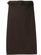 Chanel Vintage 1990's Belted Skirt - Brown