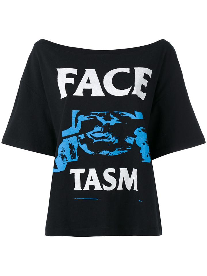 Facetasm Logo Print T-shirt, Women's, Size: 1, Black, Cotton