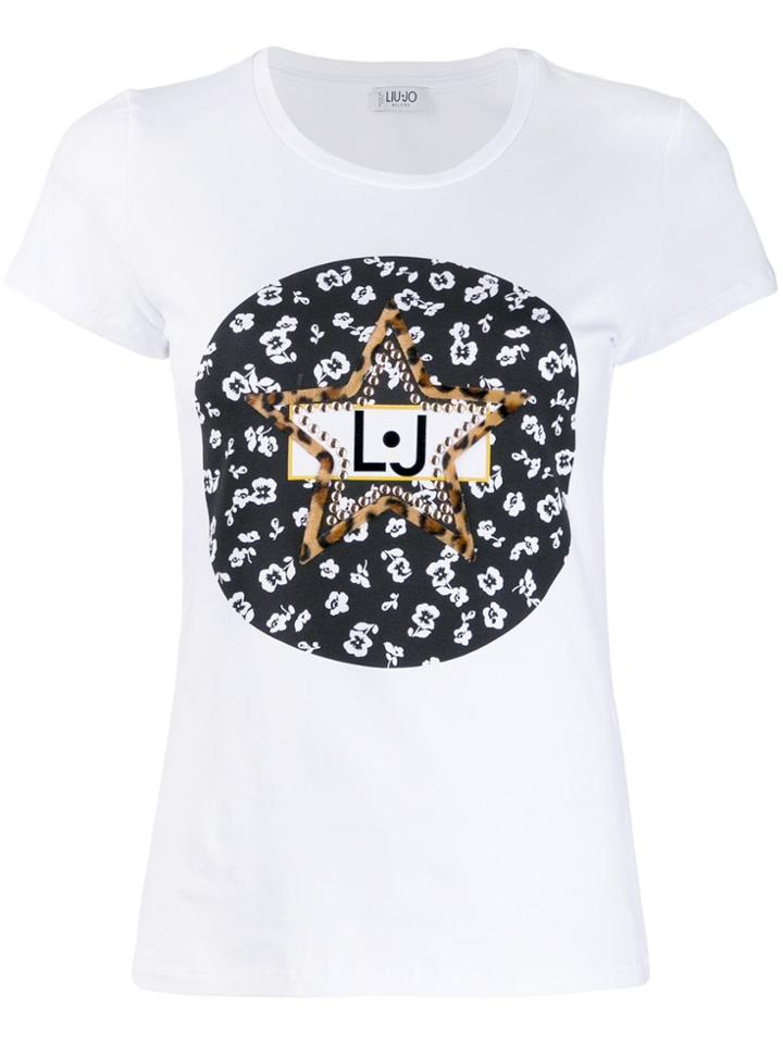 Liu Jo Contrast Print T-shirt - White