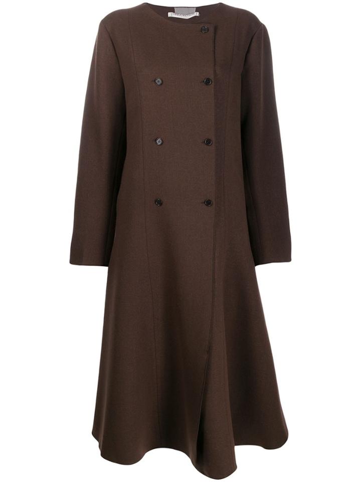 Cherevichkiotvichki Flared Double-breasted Coat - Brown