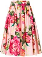 Dolce & Gabbana - Floral Circle Skirt - Women - Cotton - 42, Pink/purple, Cotton