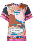 Emilio Pucci Printed T-shirt, Women's, Size: 42, Blue, Silk