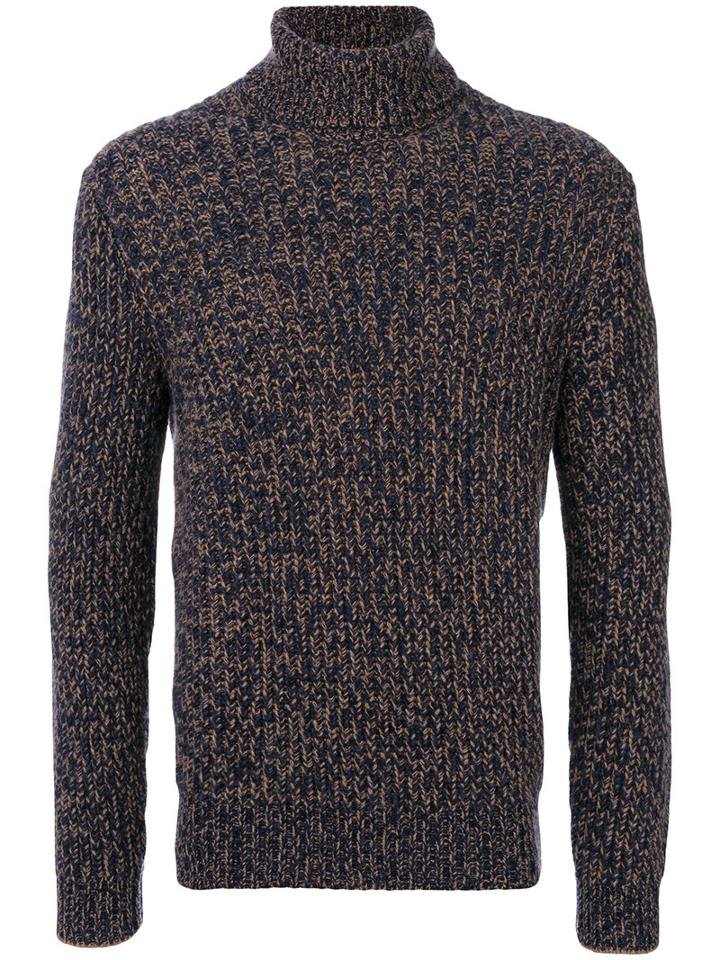Brunello Cucinelli - Speckled Roll Neck Jumper - Men - Cashmere - 46, Blue, Cashmere