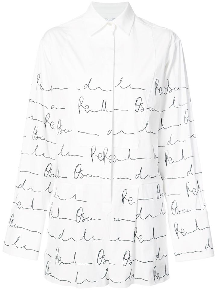 Oscar De La Renta Logo Print Playsuit - White