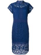 Sea - High Neck Lace Dress - Women - Cotton - 4, Blue, Cotton