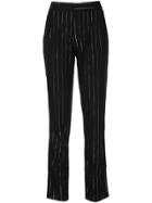 Rta Joan Striped Straight-leg Trousers - Blk Silver