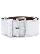 Mm6 Maison Margiela Studded Belt, Women's, Size: Small, White, Calf Leather