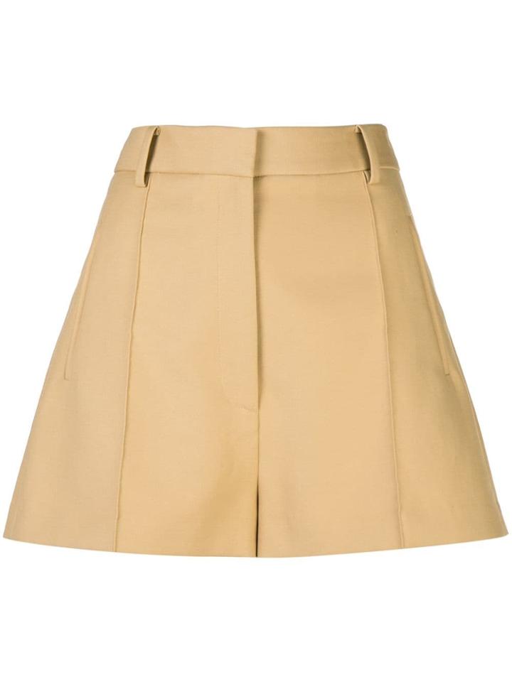 Khaite Creased Flared Shorts - Neutrals