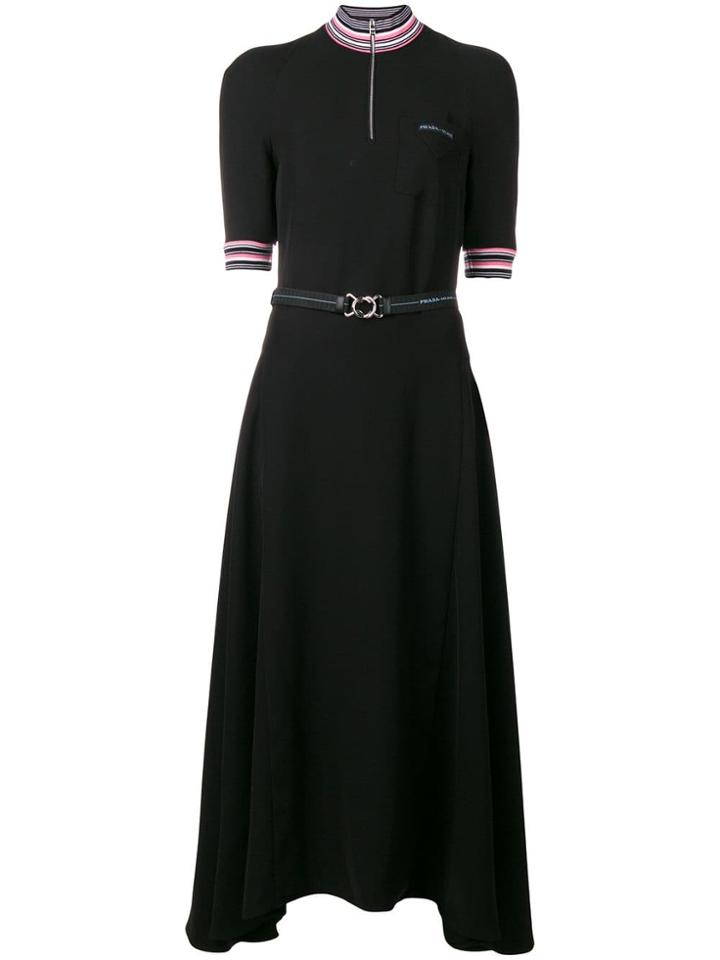 Prada Flared Summer Dress - Black