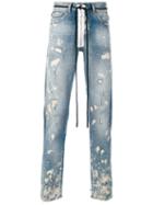 Off-white - Distressed Slim-fit Jeans - Men - Cotton/polyester - 32, Blue, Cotton/polyester