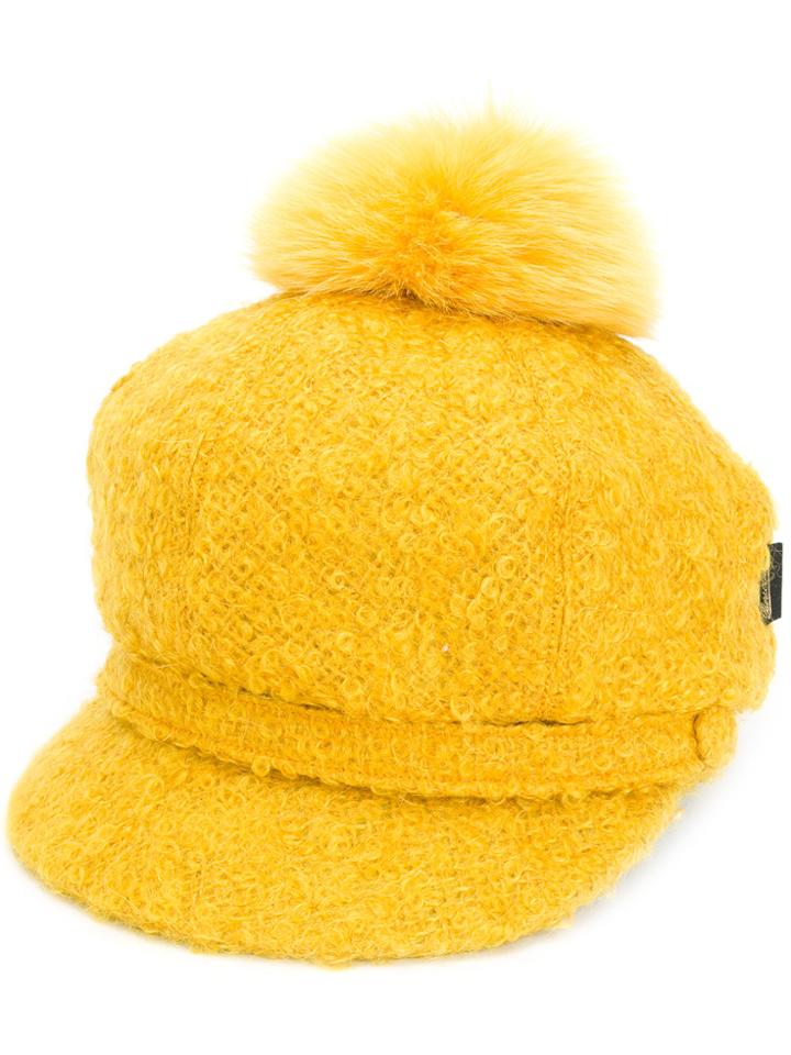 Borsalino Pom Pom Top Hat - Yellow & Orange