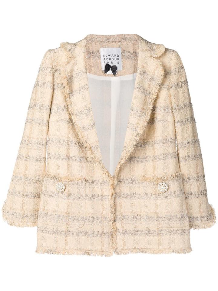 Edward Achour Paris Structured Blazer - Neutrals