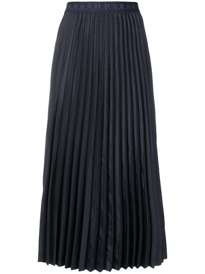 P.a.r.o.s.h. Pleated Midi Skirt - Blue
