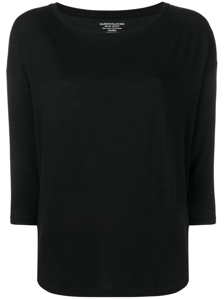 Majestic Filatures Round Neck Top - Black