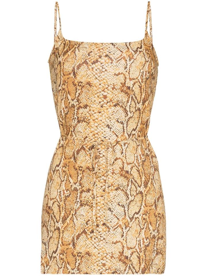 Reformation Vivette Snake Print Mini Dress - Brown