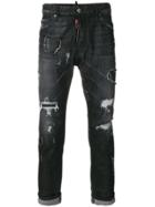 Dsquared2 Distressed Glam Head Jeans - Black