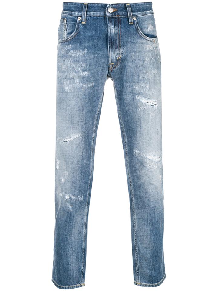 Department 5 Distressed Cropped Jeans - Blue