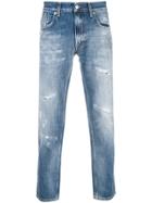 Department 5 Distressed Cropped Jeans - Blue