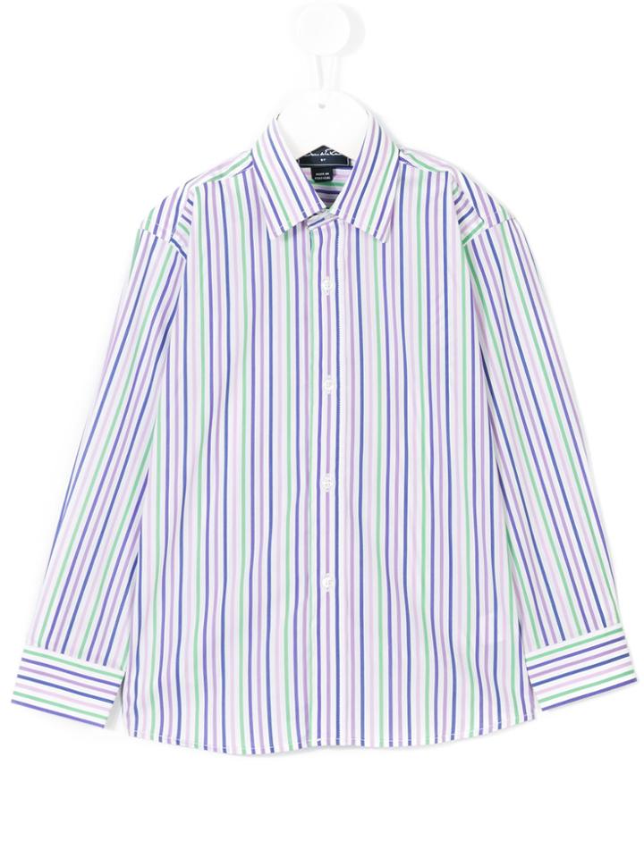 Oscar De La Renta Kids Striped Dress Shirt - Multicolour
