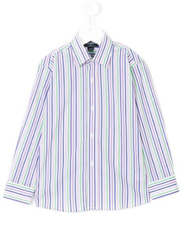 Oscar De La Renta Kids Striped Dress Shirt - Multicolour