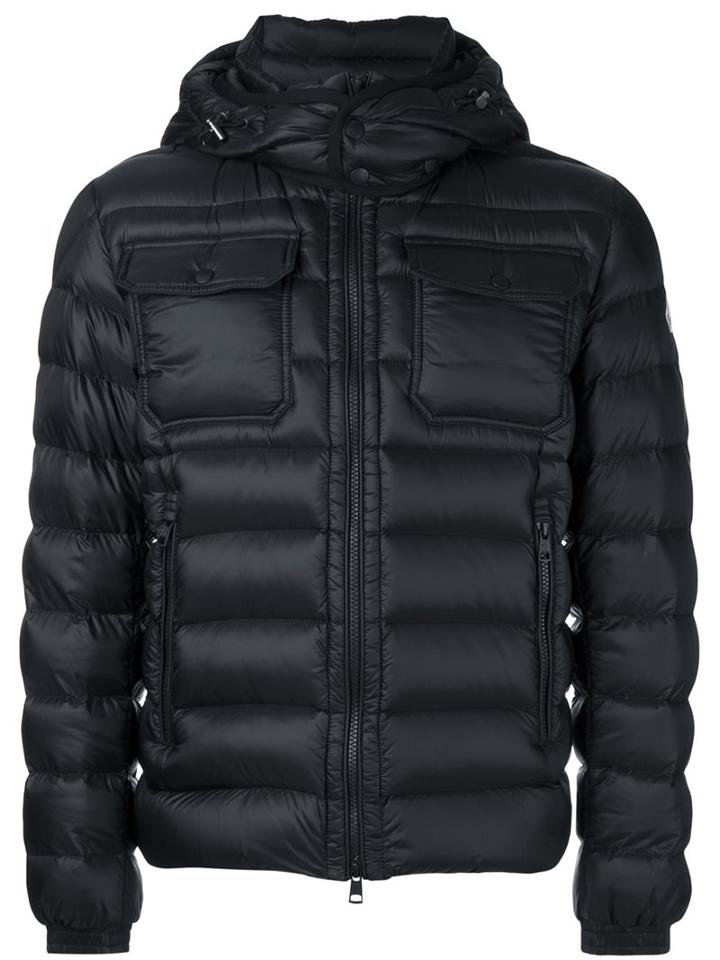 Moncler Hooded Padded Jacket, Men's, Size: 1, Black, Polyamide/feather Down
